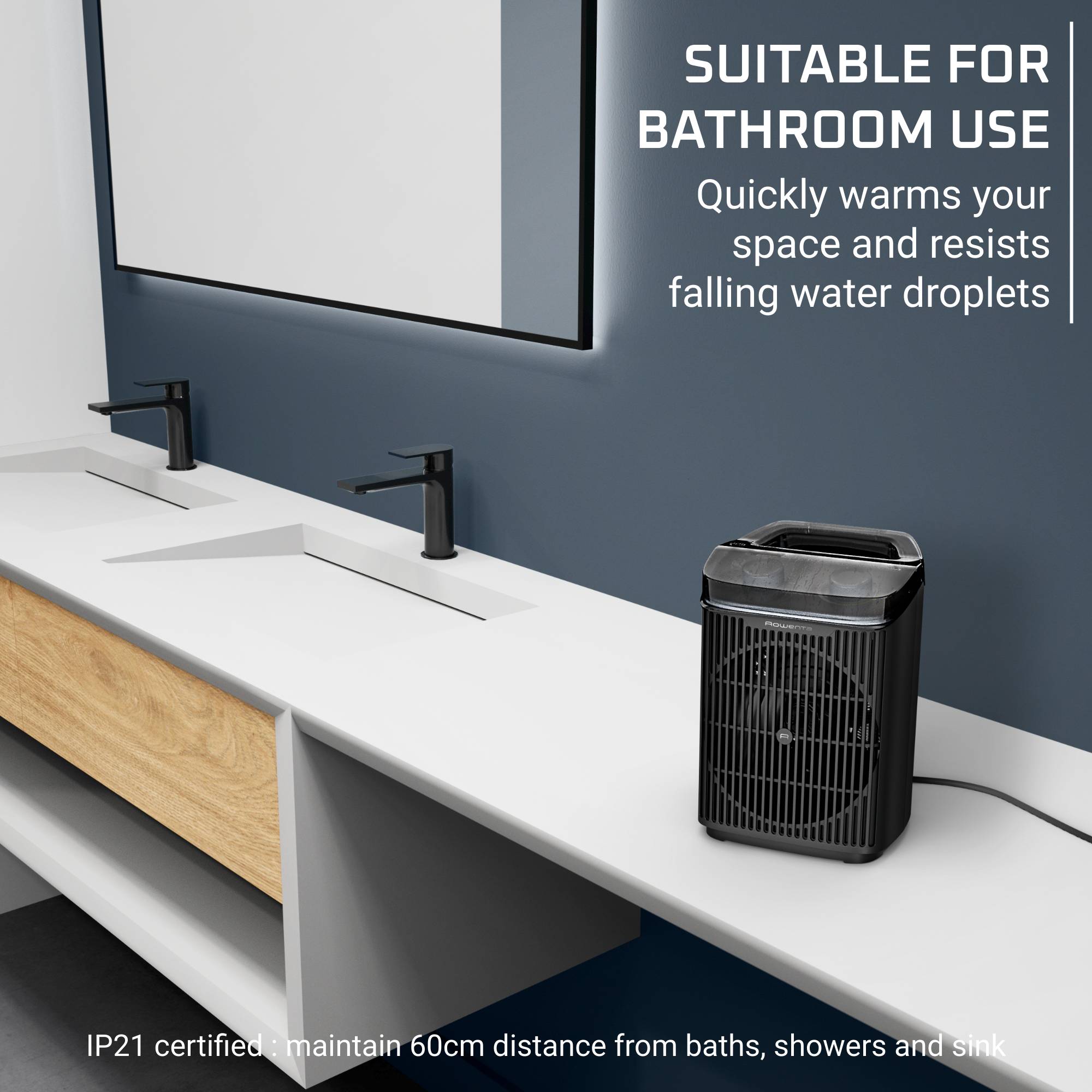 Intense Comfort Aqua SO6550F0  Elektrische verwarming voor badkamer - stil - 2400 W