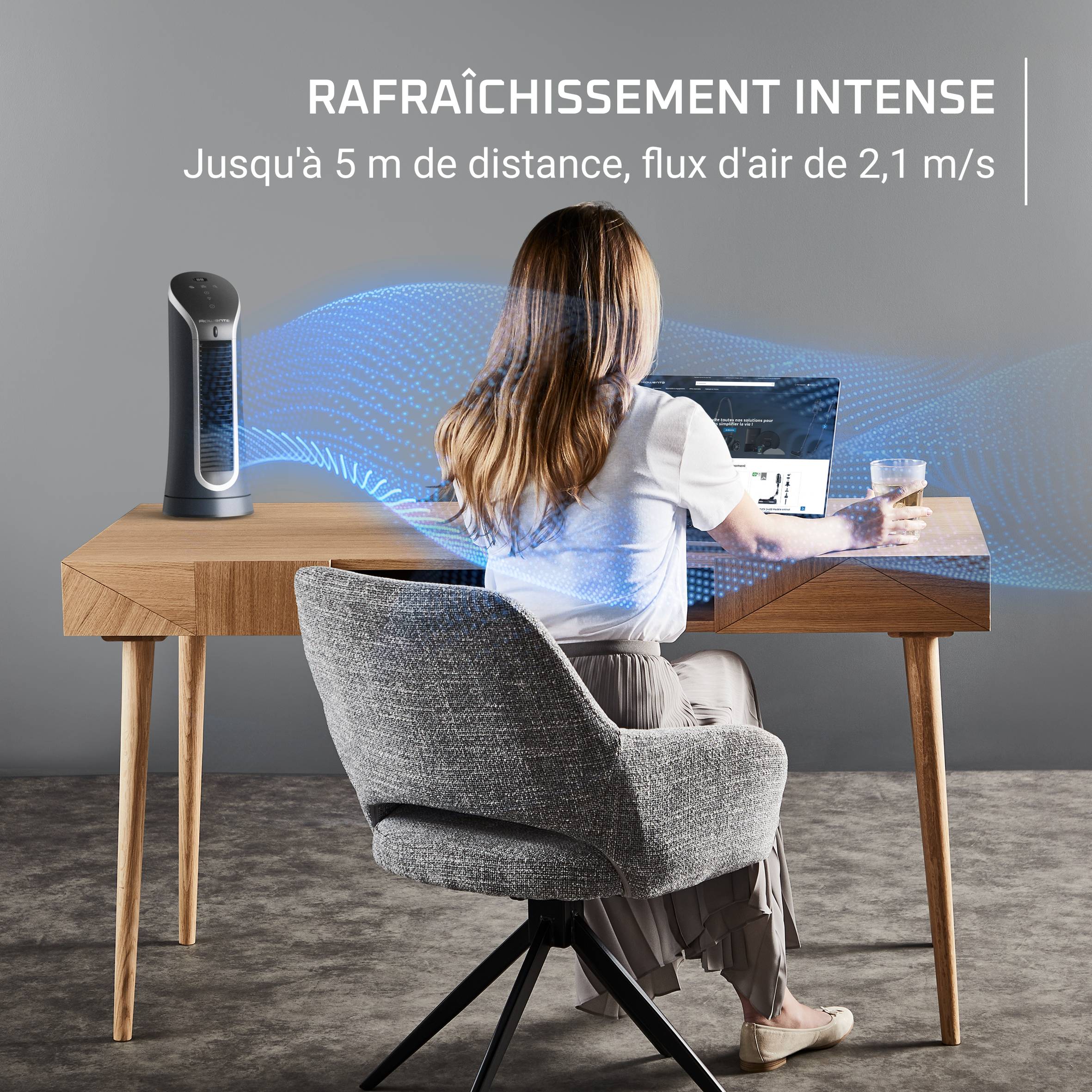 Eole Compact VU6220 Ventilateur colonne compact - Rafraîchissement intense - Silencieux