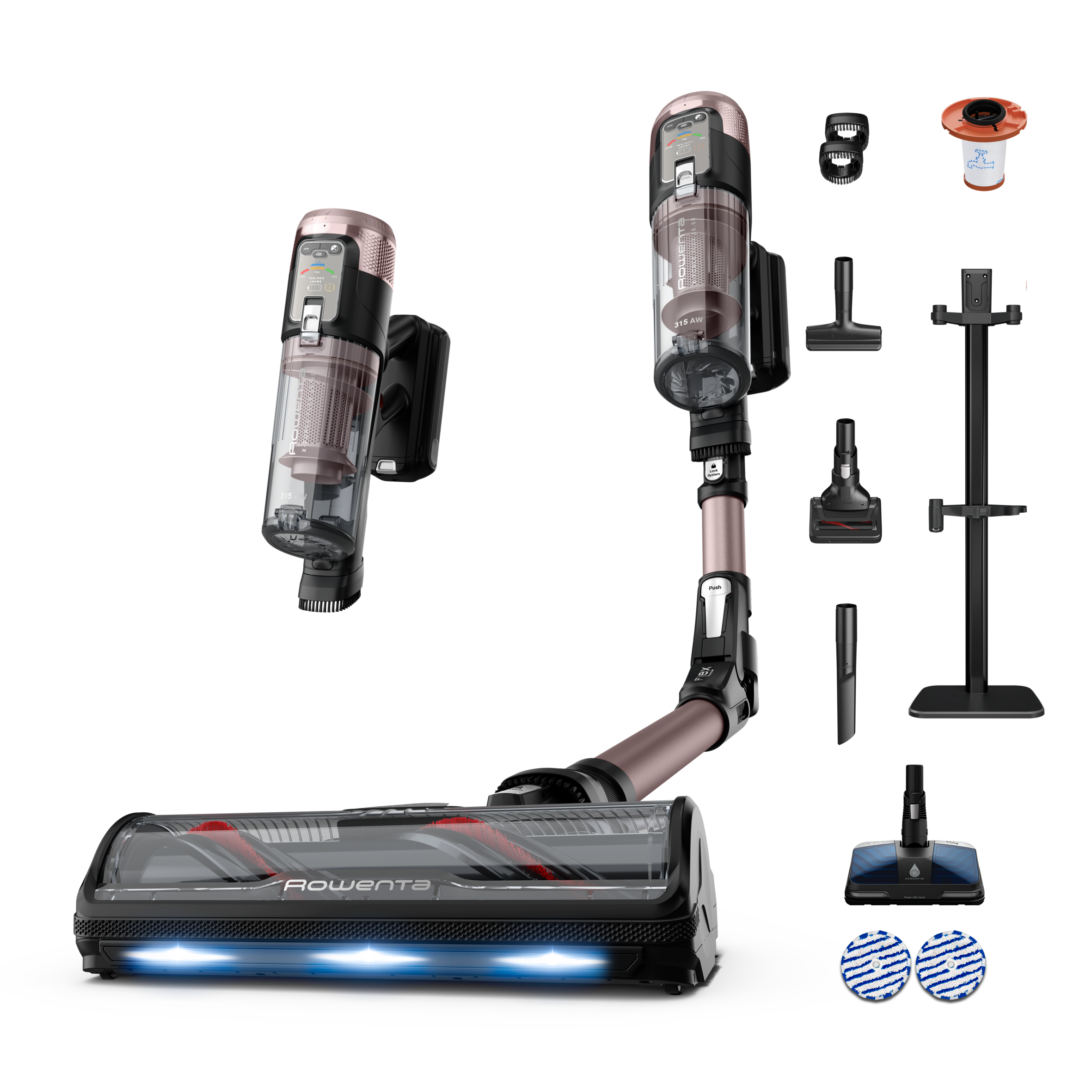 X-ForceFlex 16.60 Aqua RH9CD9E0 Aspirateur balai - 315 AirWatts - 120 min d'autonomie