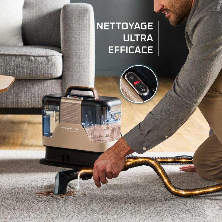Clean It Hot & Cold IN7021F0 - Nettoyeur de tapis et tissu - Shampouineuse - 5 accessoires