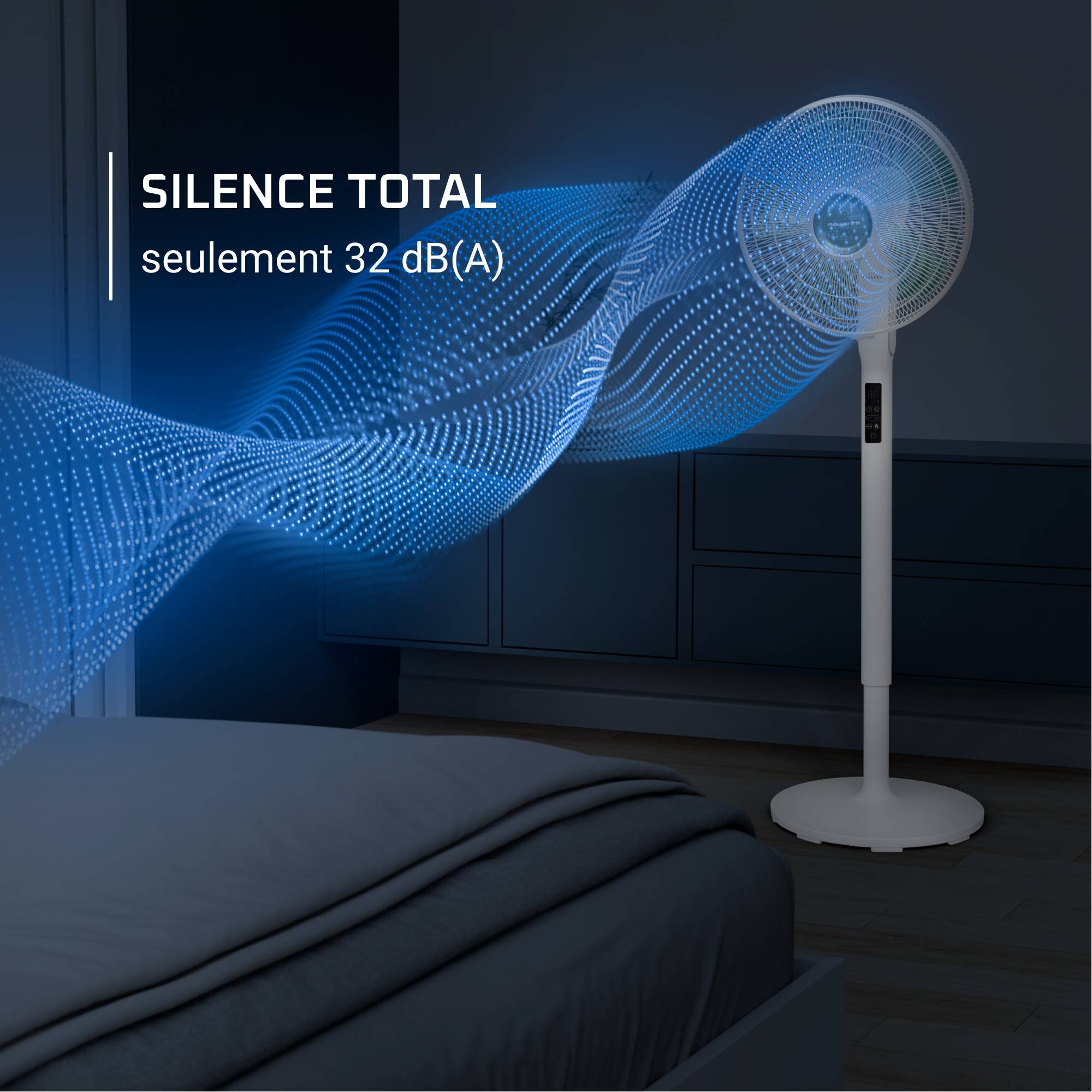 Turbo Silence Extreme+ VU5890 Ventilateur sur pied - Débit d'air : 75 m³/min - 16 vitesses - Ultra-silencieux : 32 d(B)
