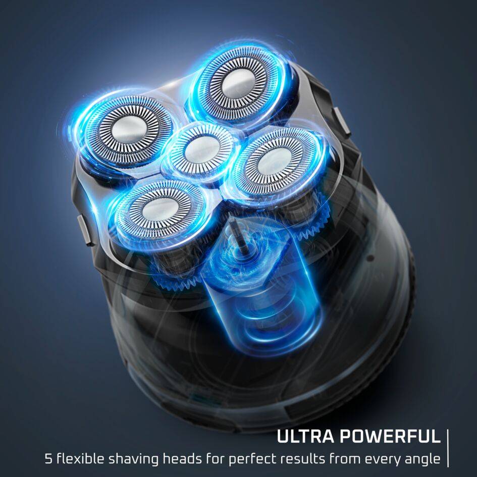 GentleBald TN3110E0 Rasoir de tête - 5 têtes de rasage - Lames avec revêtement en titane