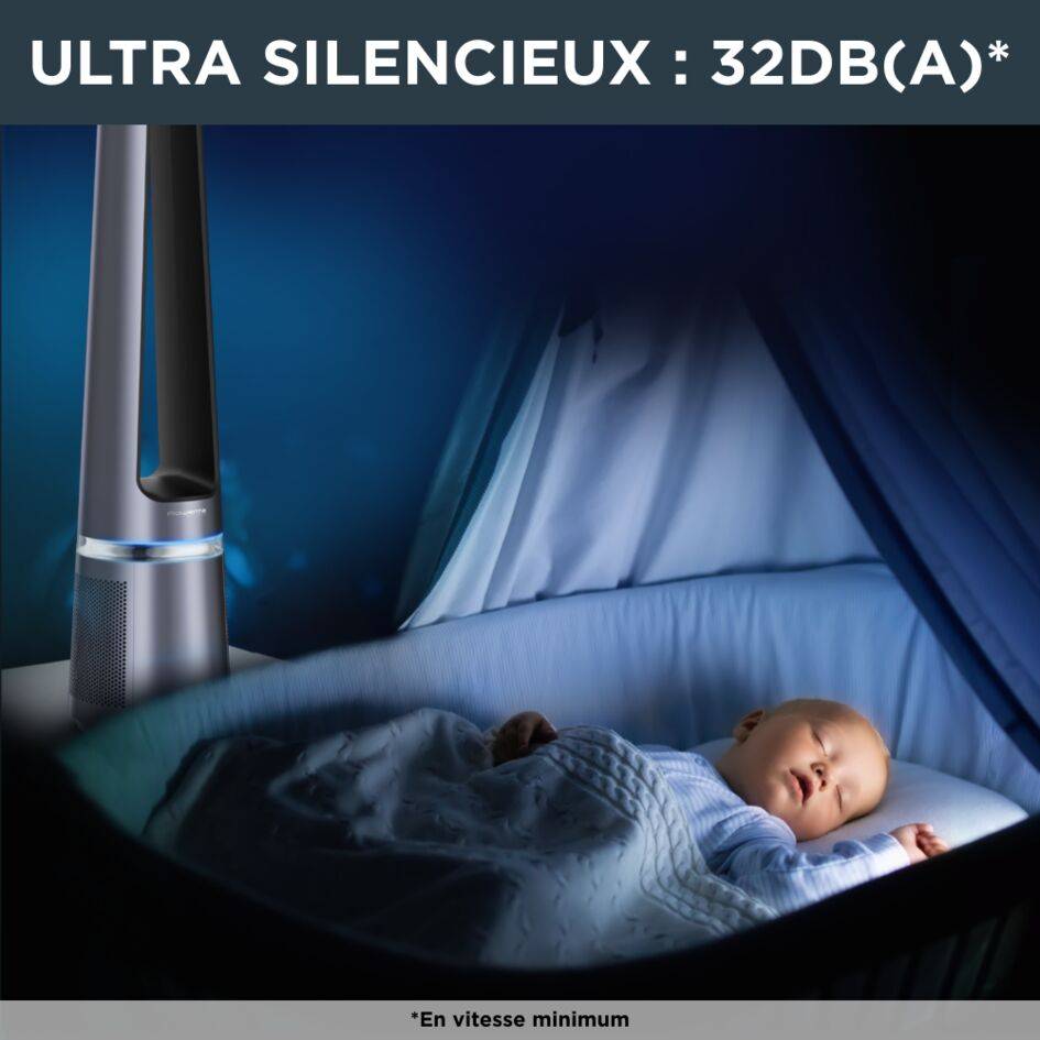 Eclipse 2-in-1 QU5030 Purificateur + Ventilateur - 2 niveaux de filtration - Efficacité : jusqu'à 99,95%