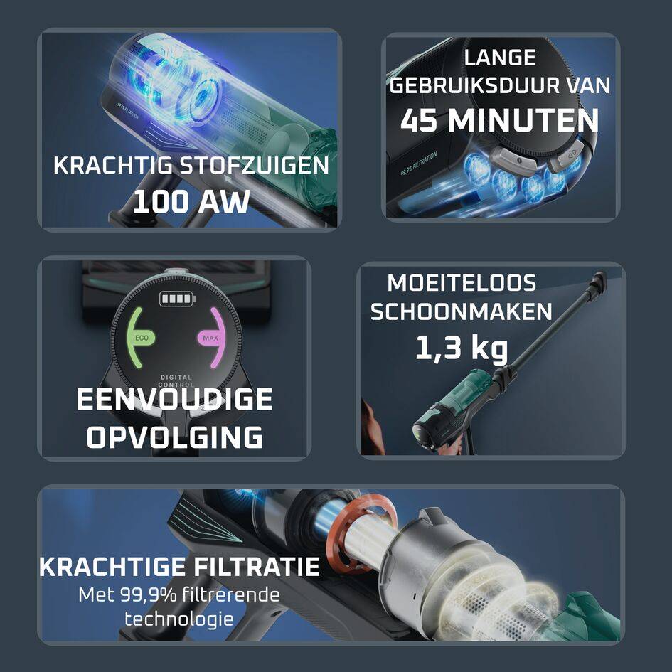 X‑Force 8.80 RH1831E0 Steelstofzuiger - 100 AirWatt - 45 min autonomie