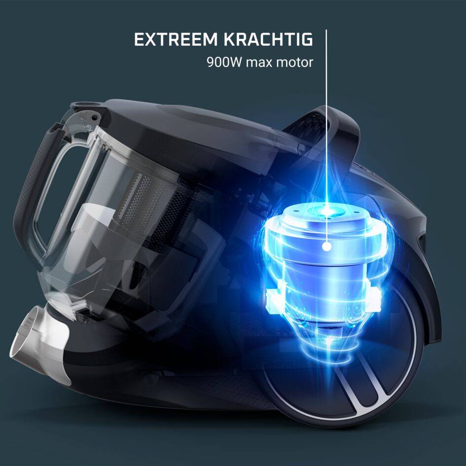 Compact Power XXL RO4B50 Stofzuiger zonder zak - 900W - 75dB - Parketborstel + Mini turboborstel