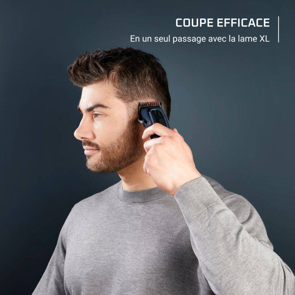 Barber Experience, Tondeuse de coupe homme, Lame XL, Revêtement en carbone de type diamant