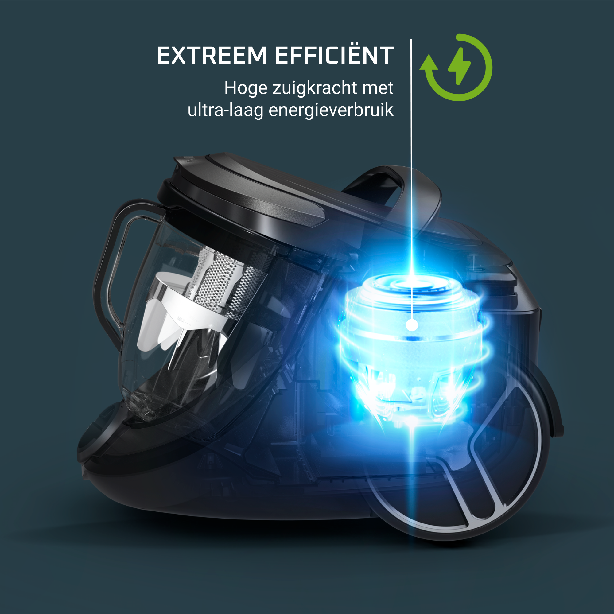 Silence Force EffiTech RO7935 Stofzuiger zonder zak - 500W - Ultra stil: 59dB - Parketborstel