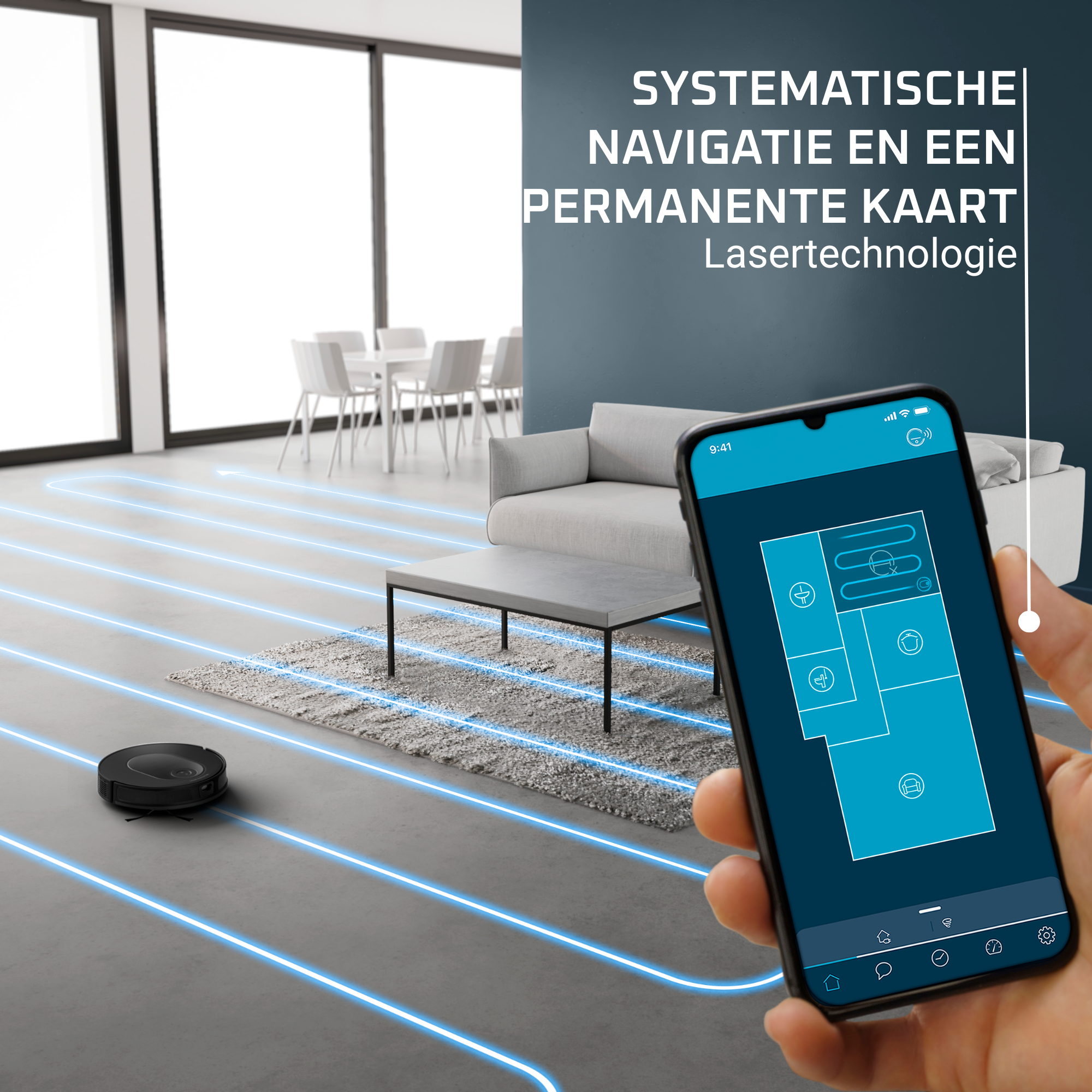 X-Plorer Serie 65+ RR8L85 Robotstofzuiger met automatisch leegstation - 2.300Pa - Technologie: Camera + Laser