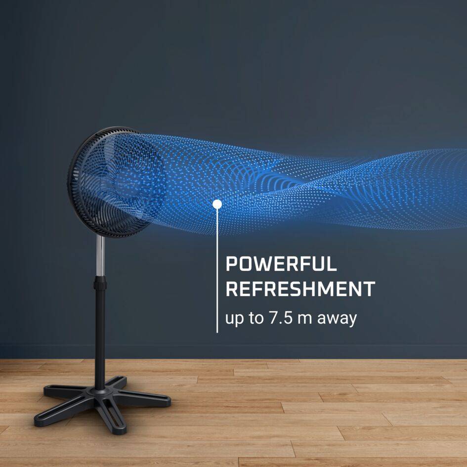 Turbo Essential VU3110F3 Ventilateur sur pied - 7,5m/s - Silencieux