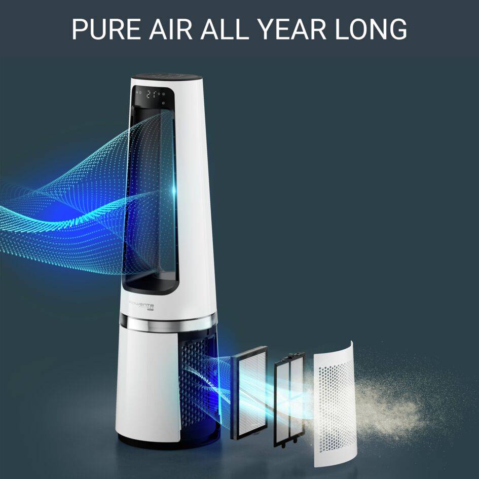 Eclipse 3-in-1 QU5060 Luchtreiniger + Ventilator + Verwarming - 2 filtratieniveaus - Efficiëntie: tot 99,95%