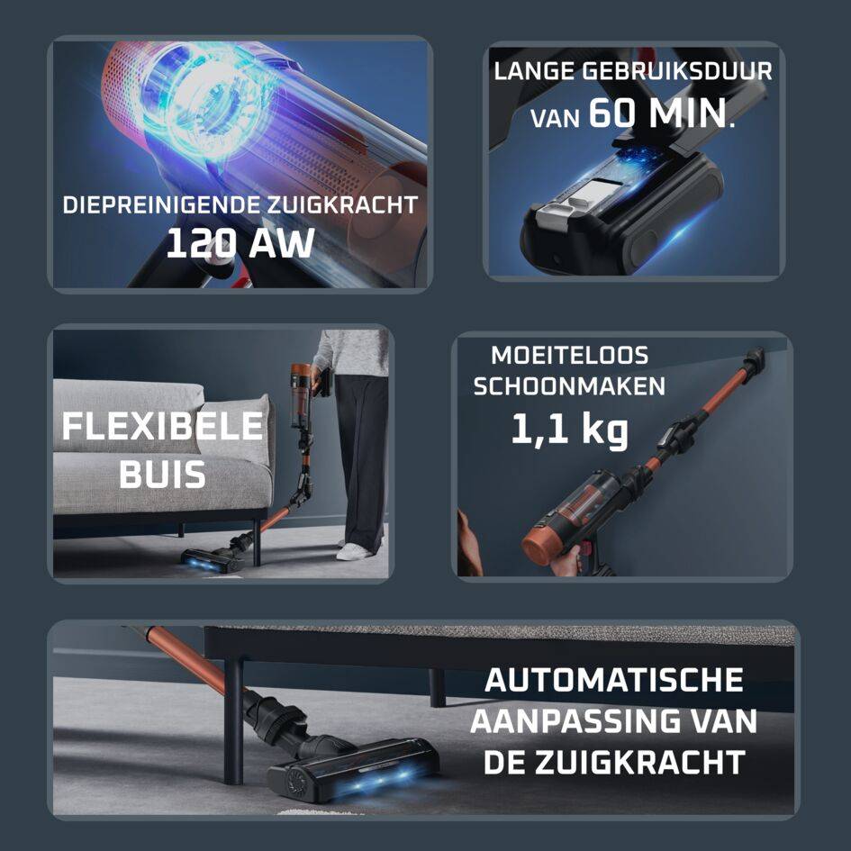 X‑Force Flex 10.80 RH7A73E0 Steelstofzuiger - 120 Airwatt - 60 min autonomie