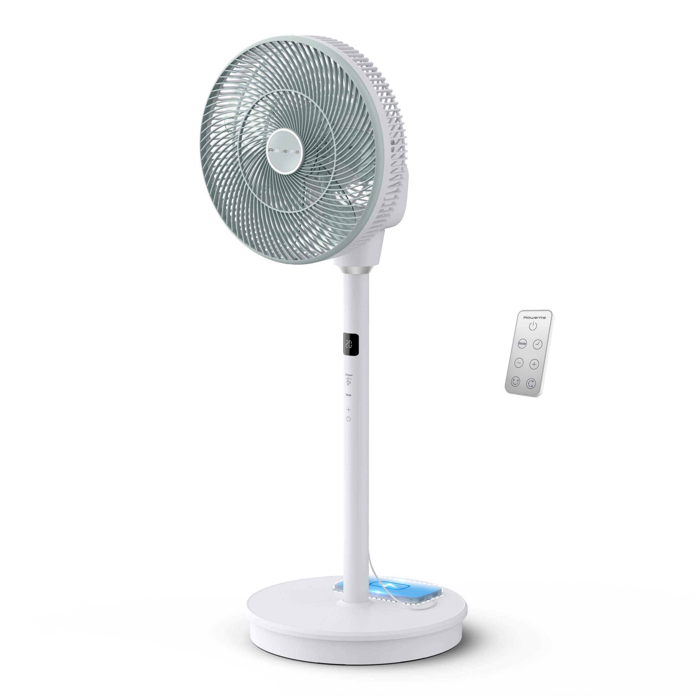 Turbo Silence Compact 3D QV5050F0 Ventilateur sur pied - 3,4 m/s - 20 vitesses - Silencieux