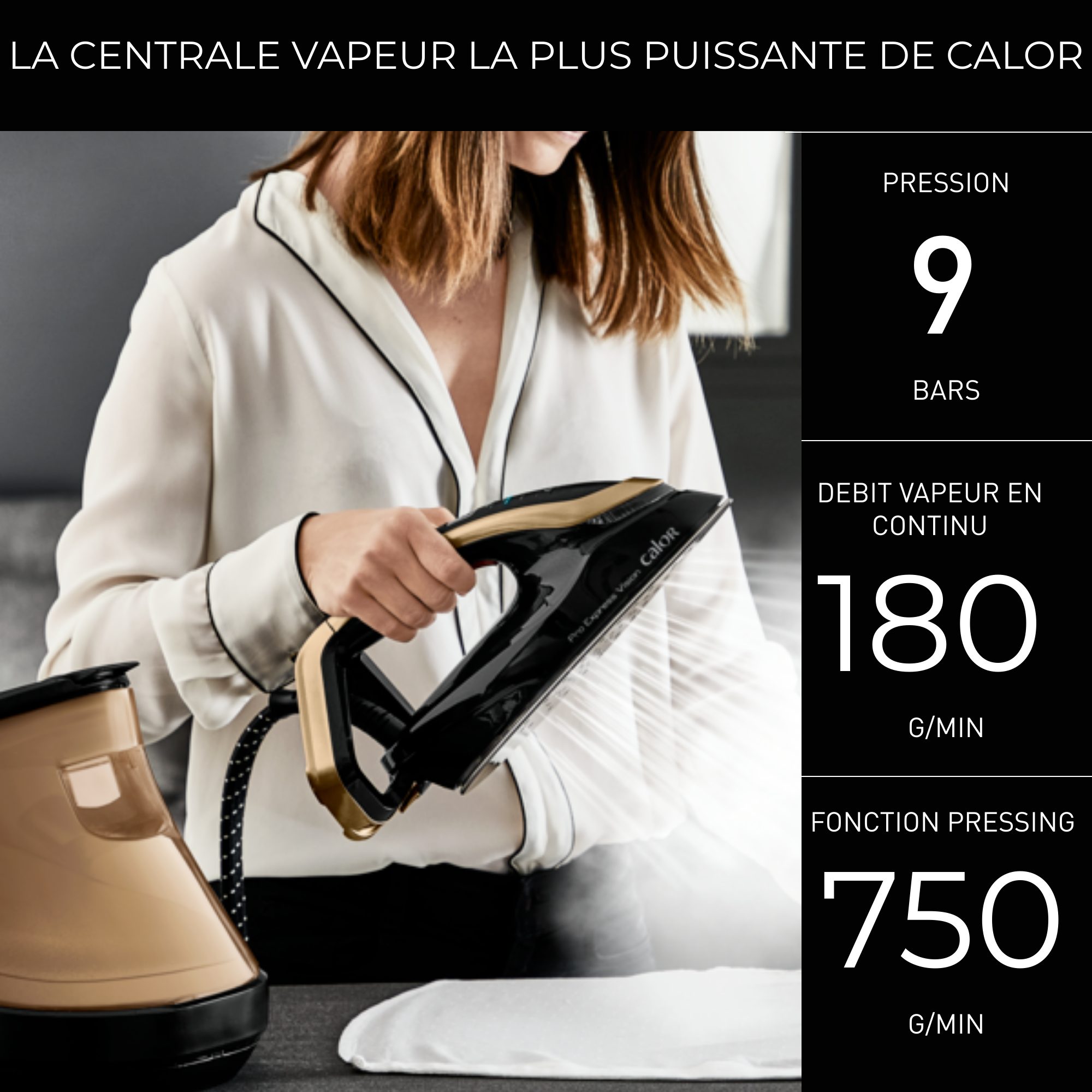 Pro Express Vision GV9820 Centrale vapeur - 9 bars - Pressing 750 g/min - 5 préréglages 