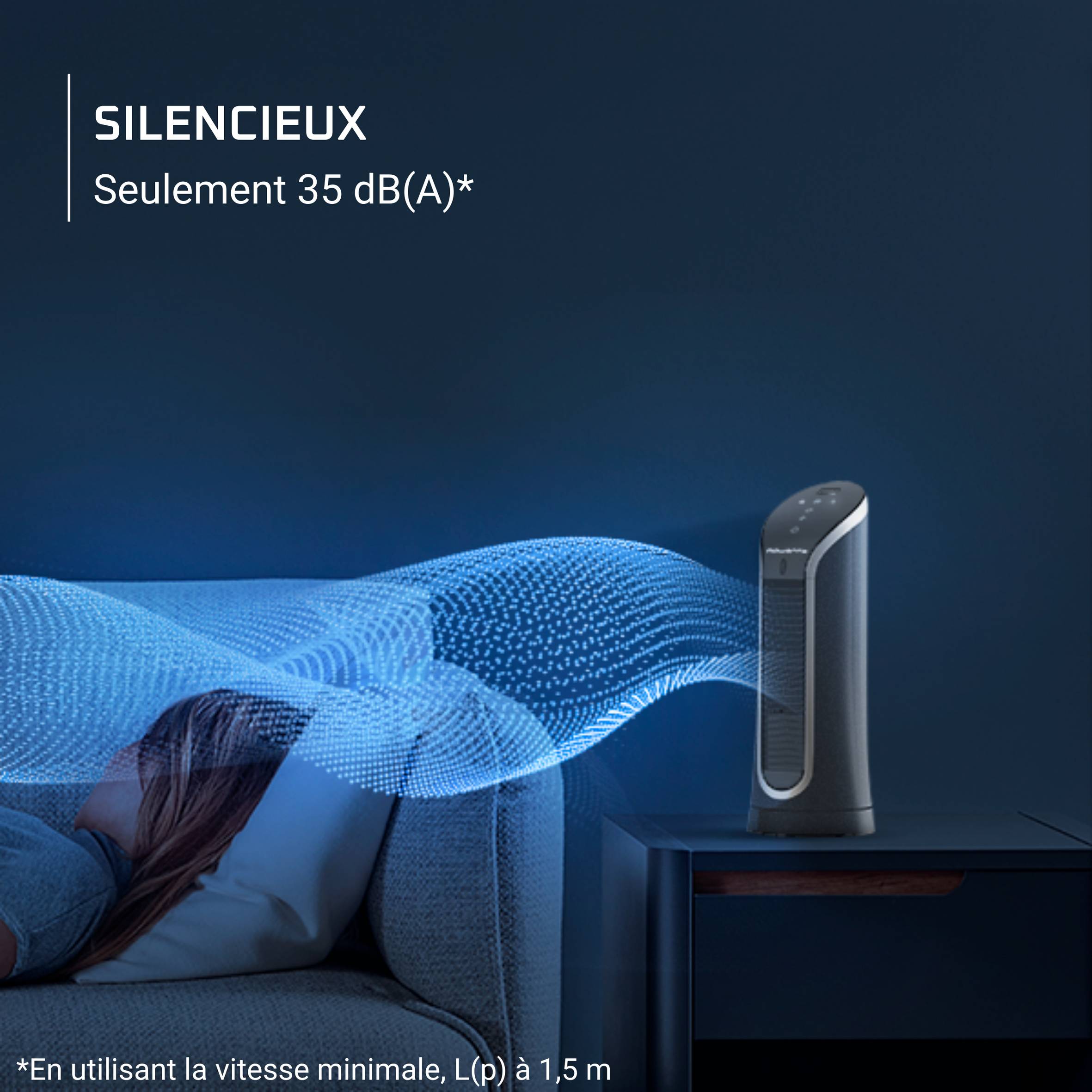 Eole Compact VU6220 Ventilateur colonne compact - Rafraîchissement intense - Silencieux