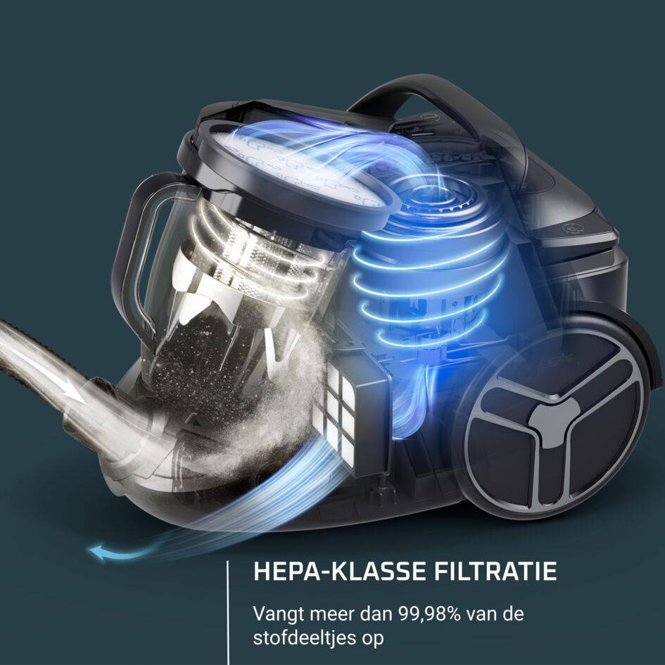 Silence Force EffiTech RO7935 Stofzuiger zonder zak - 500W - Ultra stil: 59dB - Parketborstel