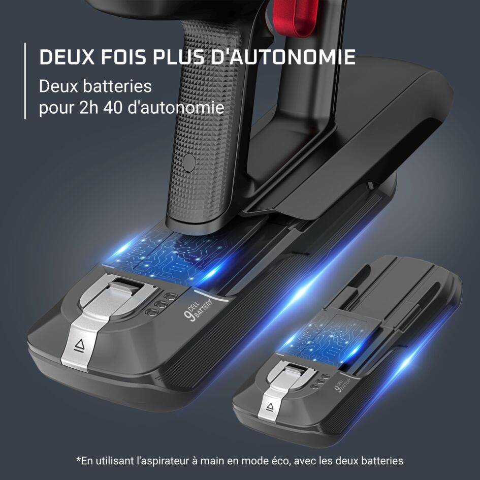 Aspirateur balai sans fil X-Force Flex 15.60, Aspiration ultra puissante, 245 Air Watts, 2 batteries RH99F3WO