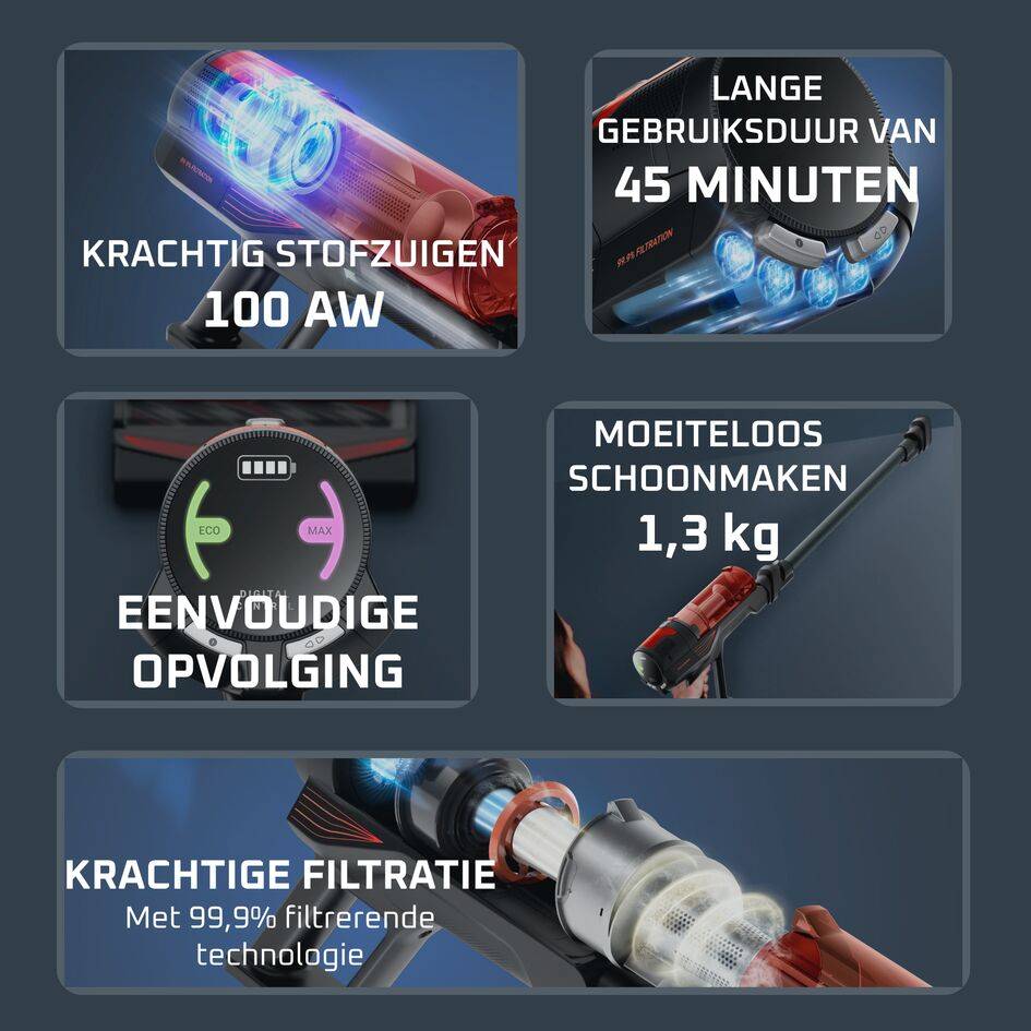 X‑Force 8.80 RH1871E0 Steelstofzuiger - 100 AirWatt - 45 min autonomie