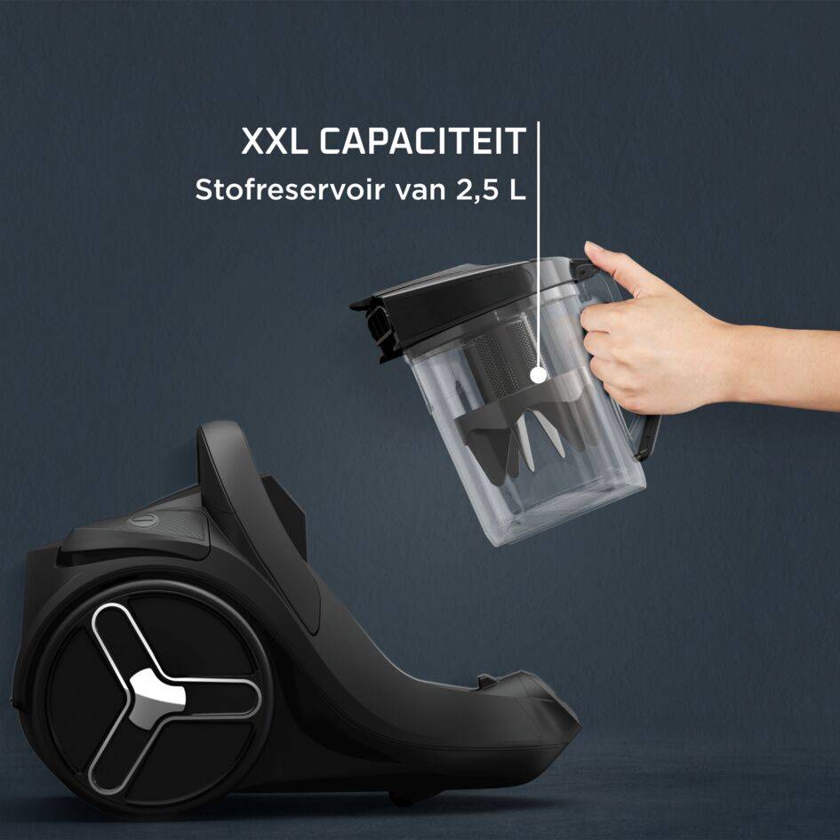 GEREVISEERD - Green Force EffiTech+ RO7C66 Stofzuiger zonder zak - 500W - Stil: 66dB - Parketborstel + Mini turboborstel