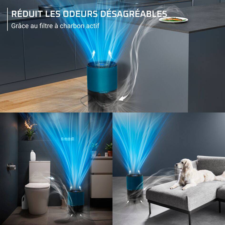 Pure Air Compact PU2221F0 Purificateur d'air intérieur - 3 niveaux de filtration - Efficacité : jusqu'à 100%