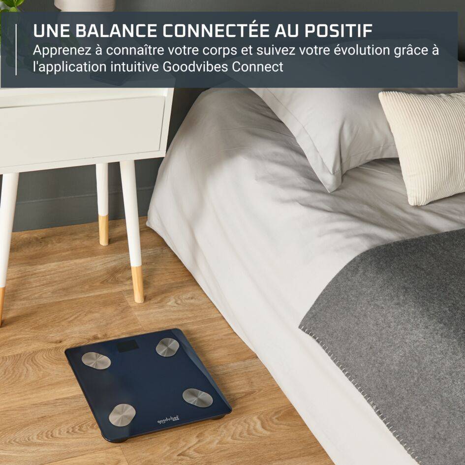 Goodvibes Life + 2.0 BR9720F0 Pèse-personne connecté - Application intuitive - 15 indicateurs - 180kg