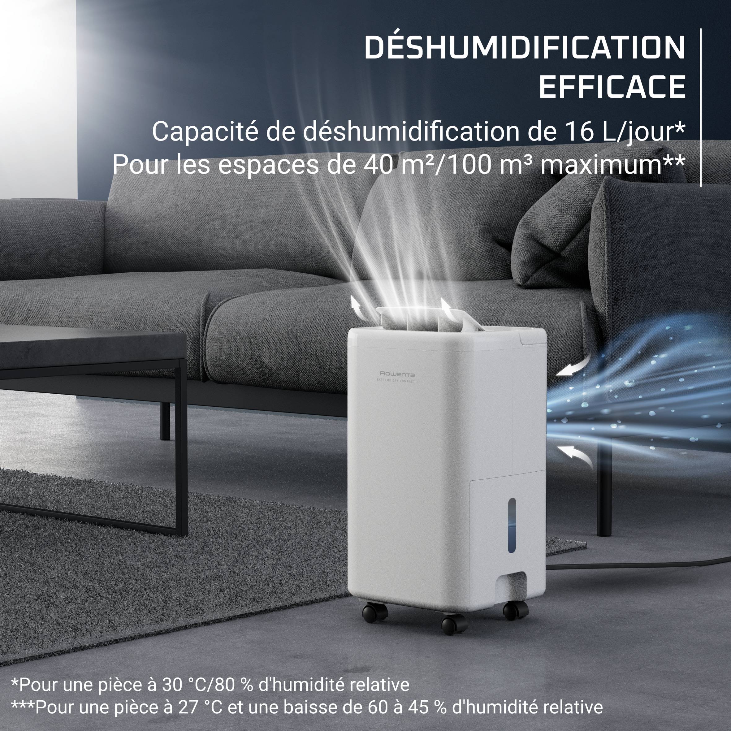 Extreme Dry Compact + DH5260 Déshumidificateur - 16 L/jour - Séchage rapide du linge