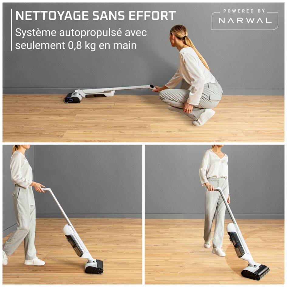 X-Clean 10 GZ7540WO Aspirateur laveur 2-en-1 - 60 min d'autonomie - Nettoyage et séchage automatique