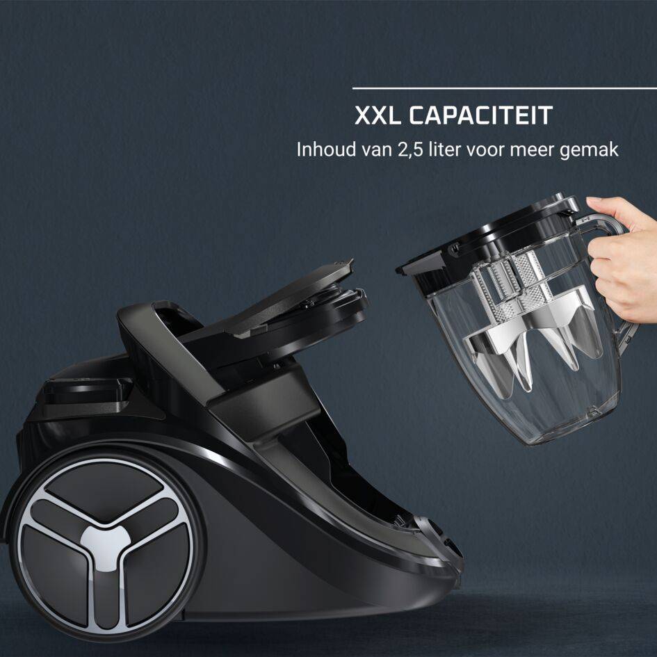 Silence Force EffiTech RO7935 Stofzuiger zonder zak - 500W - Ultra stil: 59dB - Parketborstel