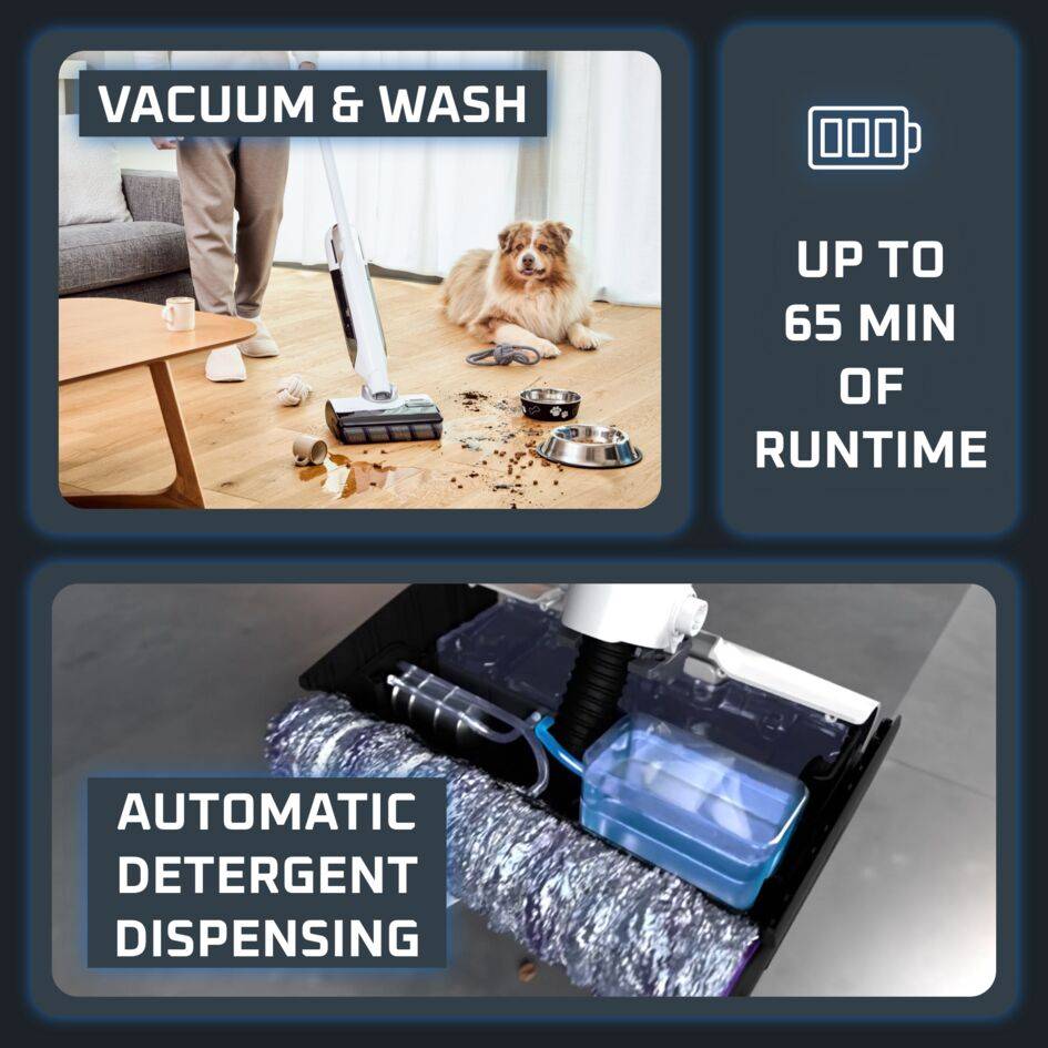 X‑Clean 12 GZ7257E0 2-in1 Vloerreiniger & Stofzuiger - 65 min autonomie - Automatische reiniging van borstel
