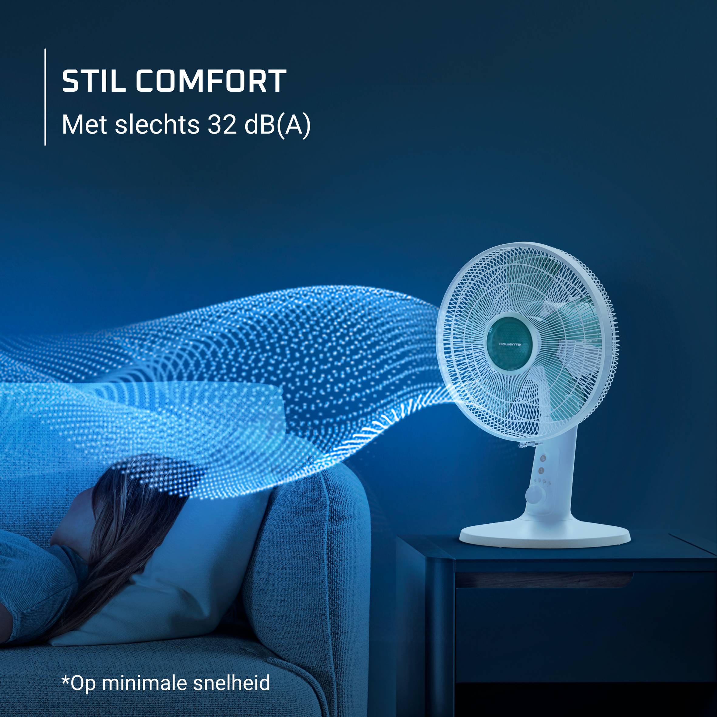 Turbo Silence Extreme VU2740 Tafelventilator - 43 m³/min airflow - 4 snelheden - Ultra-stil: 32 d(B)