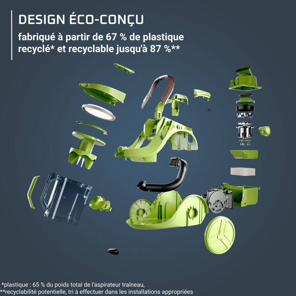 Green Force Cyclonic Max RO7B14 Aspirateur sans sac - 750W - Silencieux: 73dB - Édition limitée