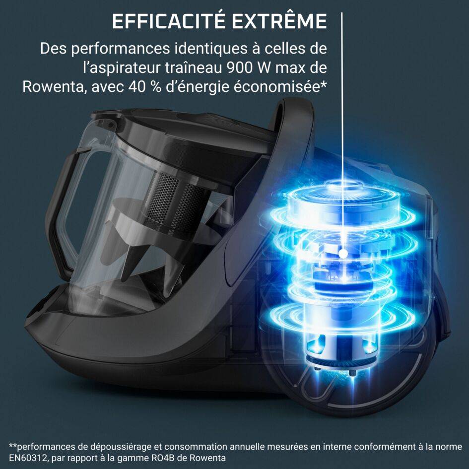RECONDITIONNE - G-Force Effitech RO7C36 Aspirateur sans sac - 500W - Silencieux : 68dB - Brosse parquet