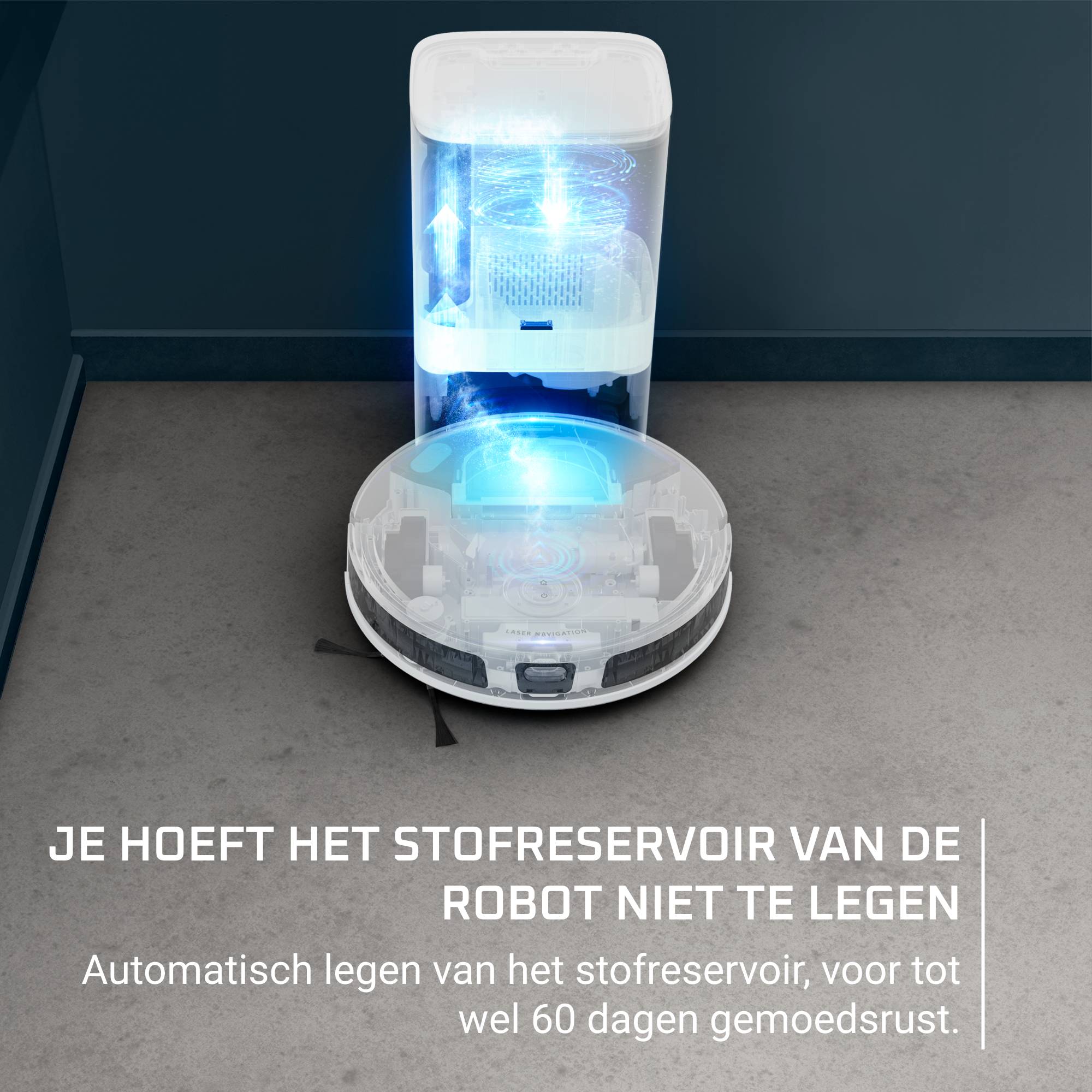 X-Plorer Serie 70+ robotstofzuiger met automatische leegstation,
model voor mensen met dieren, systematische reiniging