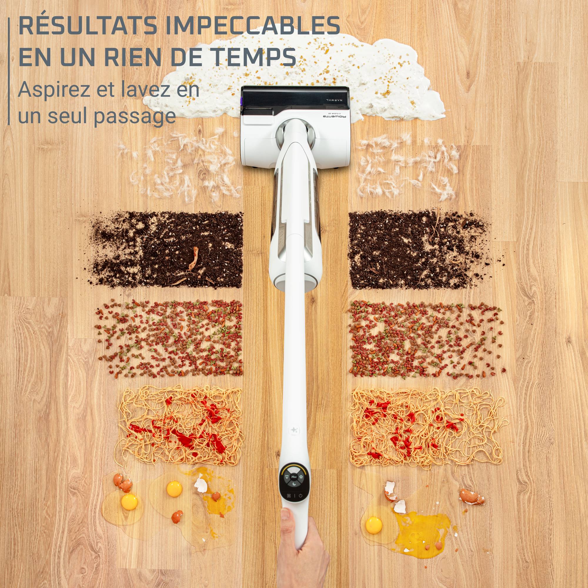 X-Clean 10 GZ7035 Aspirateur laveur 2-en-1 - 60 min d'autonomie - Nettoyage et séchage automatique