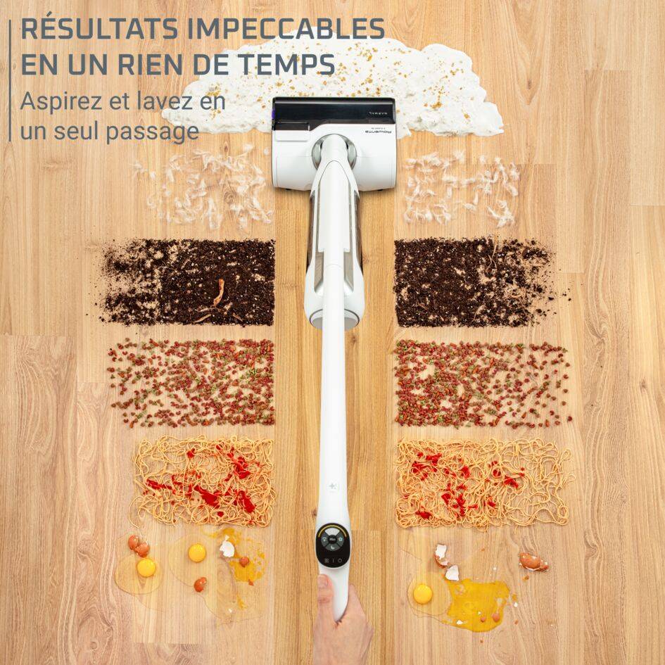 X-Clean 10 GZ7035 Aspirateur laveur 2-en-1 - 60 min d'autonomie - Nettoyage et séchage automatique