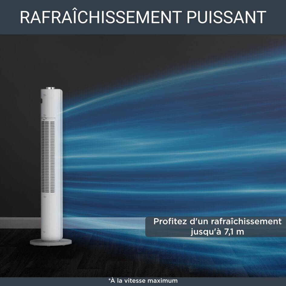 Urban Cool VU6720 Ventilateur colonne - Vitesse d'air : 2,7 m/sec - 3 vitesses - 46 d(B)