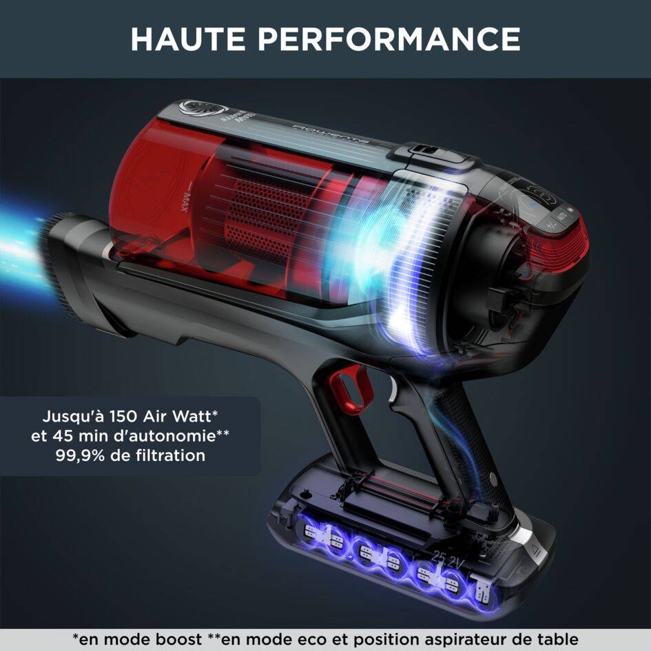 RECONDITIONNE - X-Force Flex 12.60 RH98A8 Aspirateur balai - 150 AirWatts - 45 min d'autonomie - 0,9L