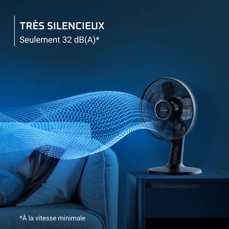 Turbo Silence Extreme + VU2750 - Ventilateur de table - 5 vitesses - 43 m3/min - Silencieux