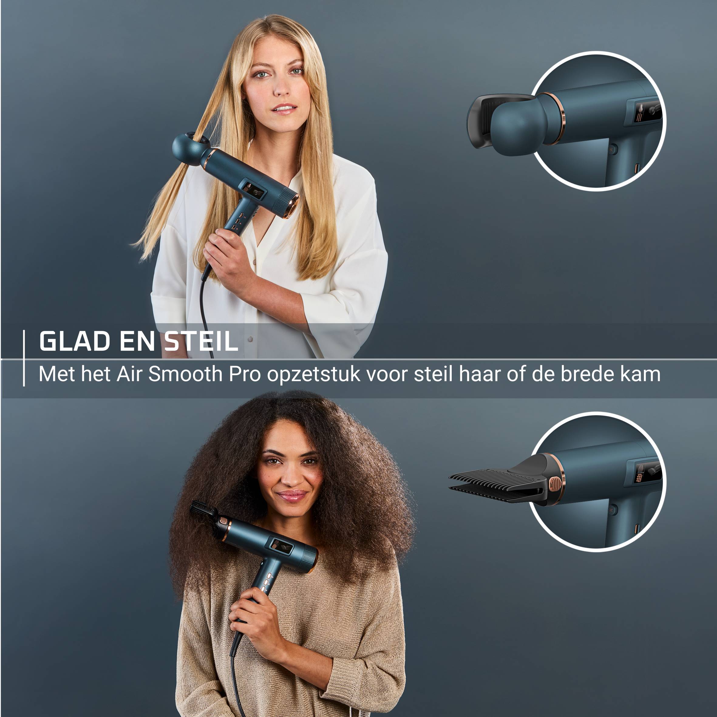 Maestria For You HY9430E0 Haardroger met geïntegreerd scherm - 1800W + 6 accessoires