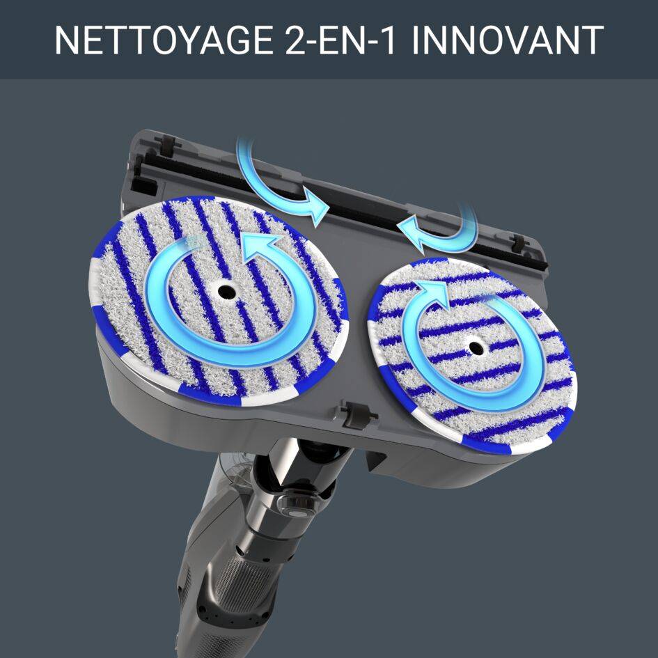 X-Combo Allergy GZ3038 Nettoyeur de sol - 21,6V - Technologie AeroSpin