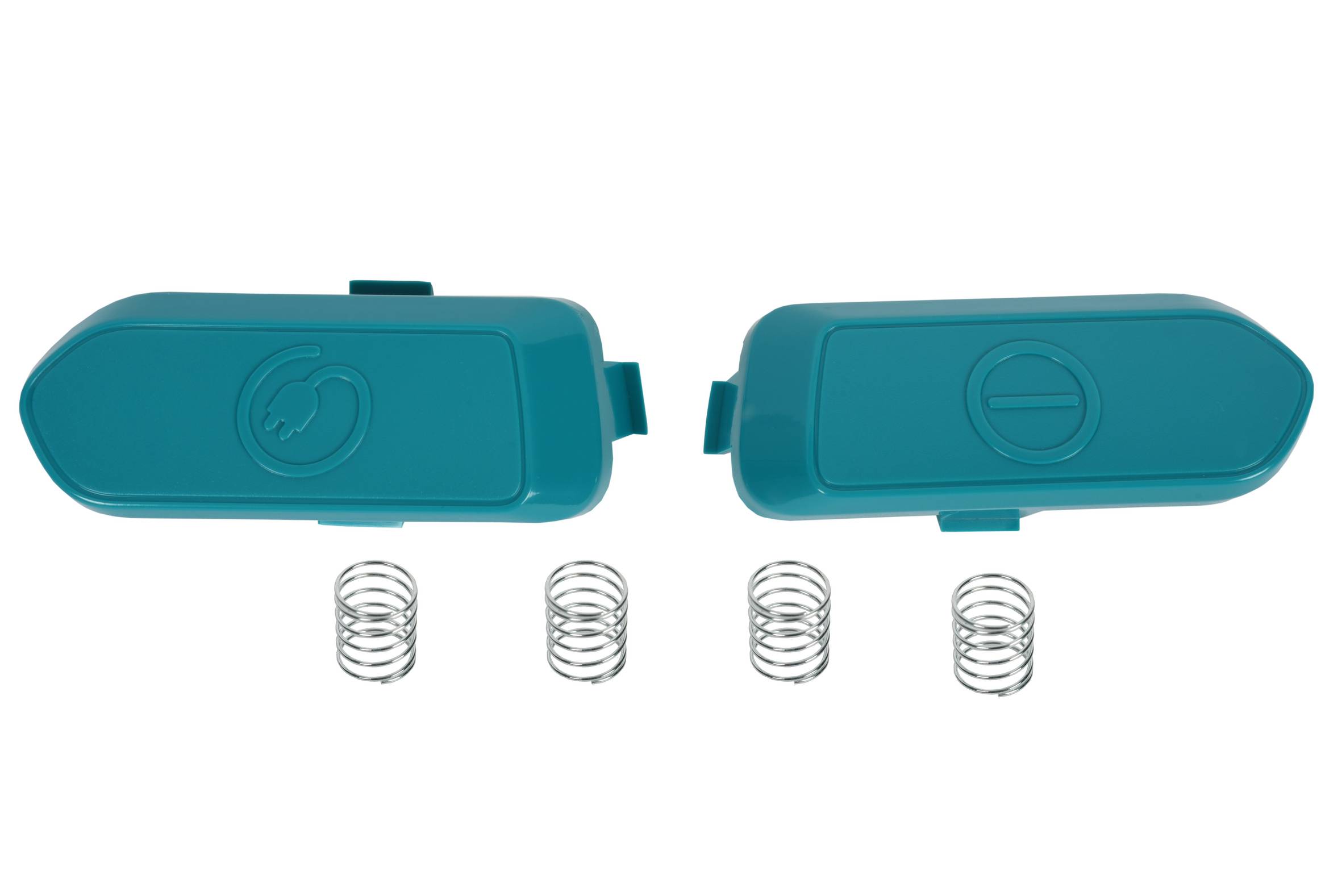 Set van 2 pedalen en 4 turquoise veren SS-7235007462