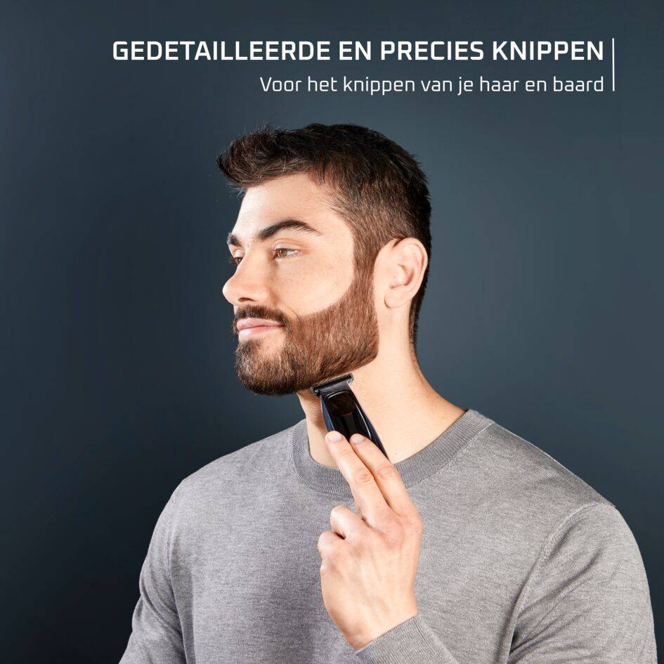 Barber Experience, nauwkeurige trimmer voor mannen, T-mes, koolstof (DLC) coating