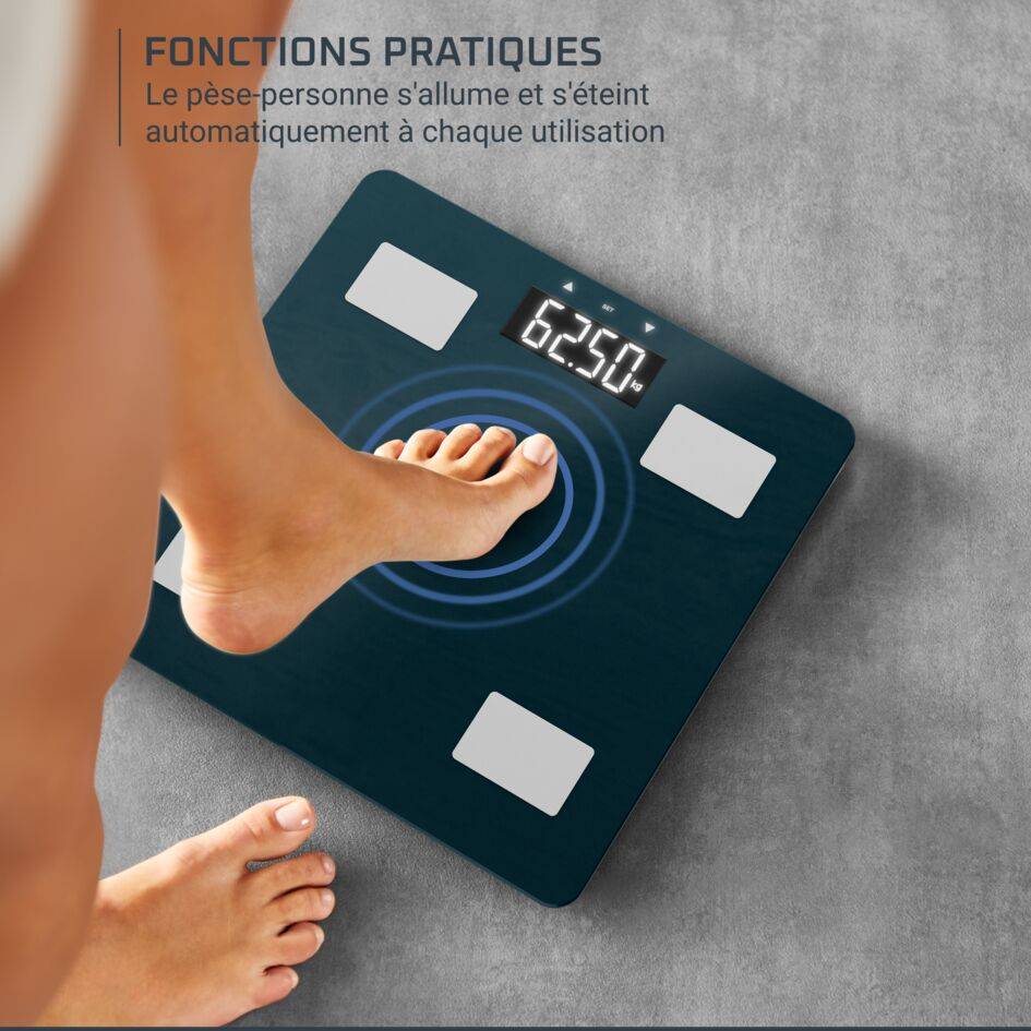 Body Up&nbsp;2.0 BR2600V0 Pèse-personne intelligent - 7&nbsp;indicateurs corporels - 8&nbsp;profils - 180kg