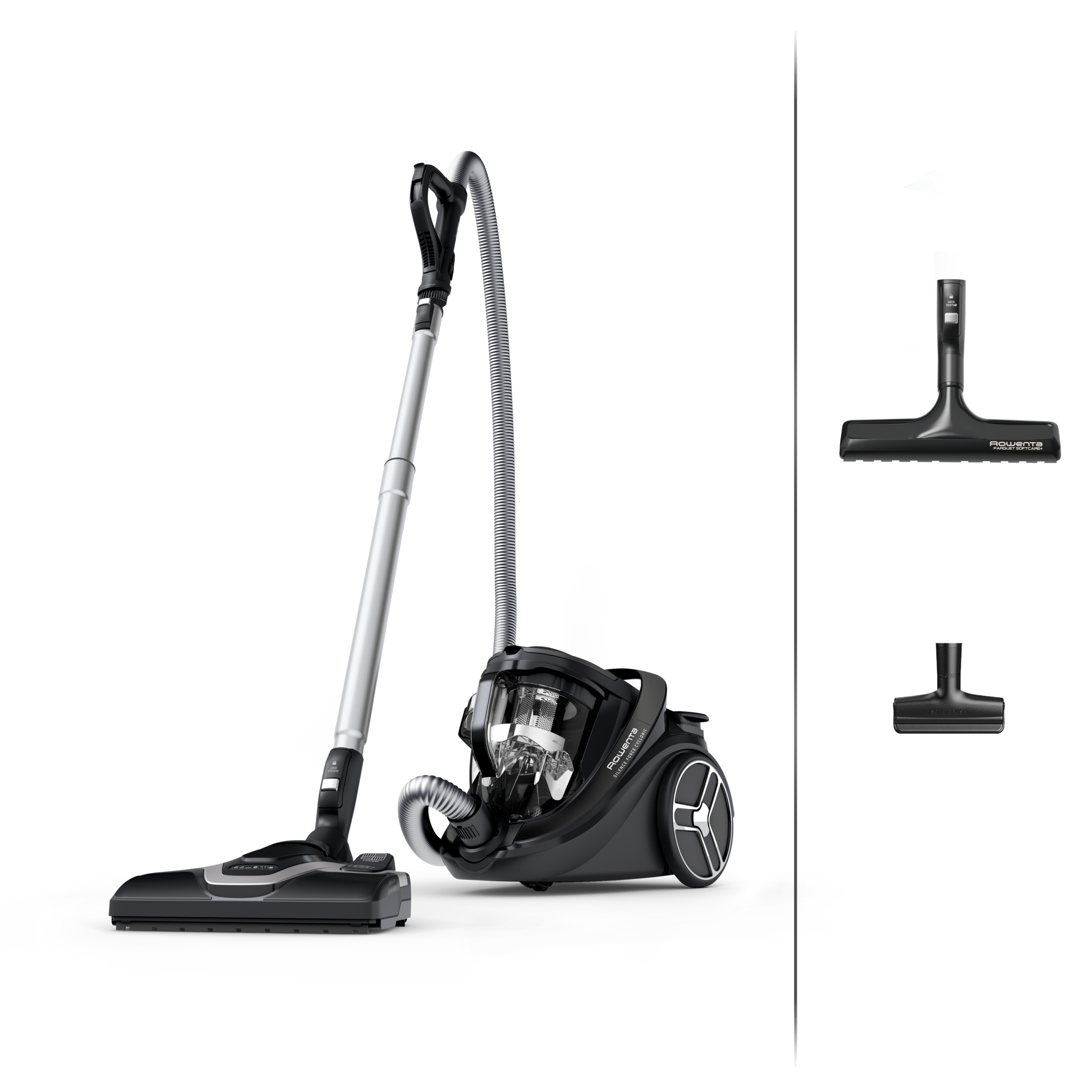 Silence Force EffiTech RO7935 Stofzuiger zonder zak - 500W - Ultra stil: 59dB - Parketborstel