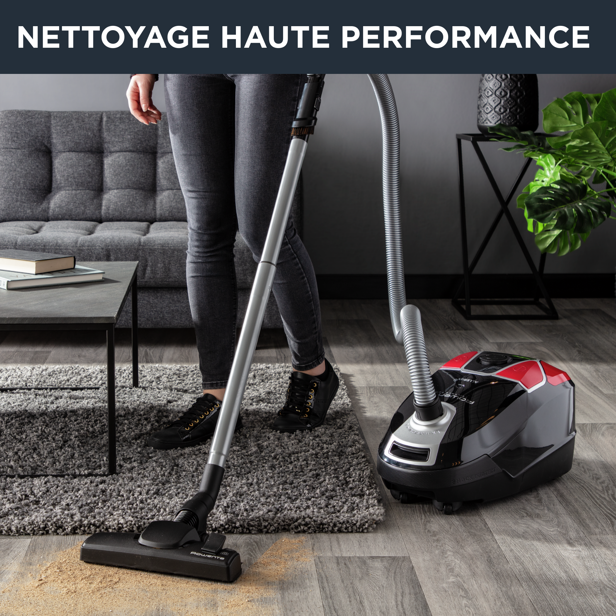 Silence Force Allergy+ RO6859 Aspirateur avec sac - 450W - Silencieux : 69dB - Brosse parquet