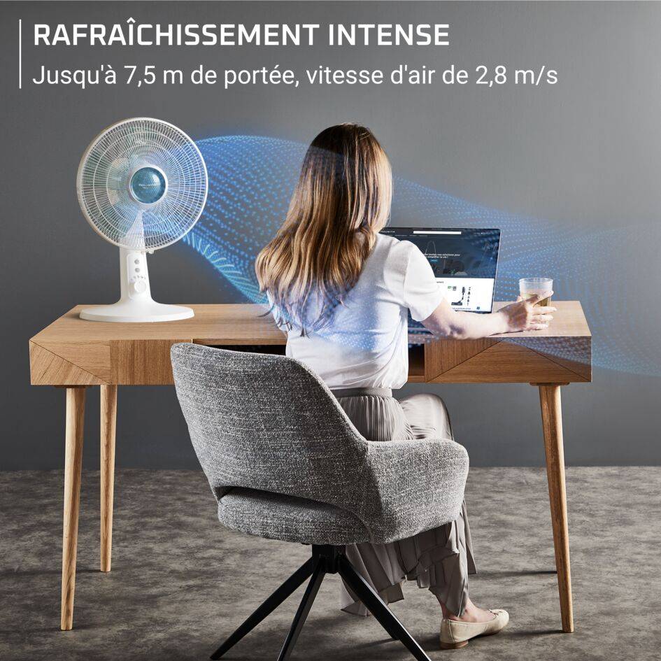 Turbo Silence Extreme VU2740 Ventilateur de table - Débit d'air : 43 m³/min - Ultra-silencieux : 32 d(B)