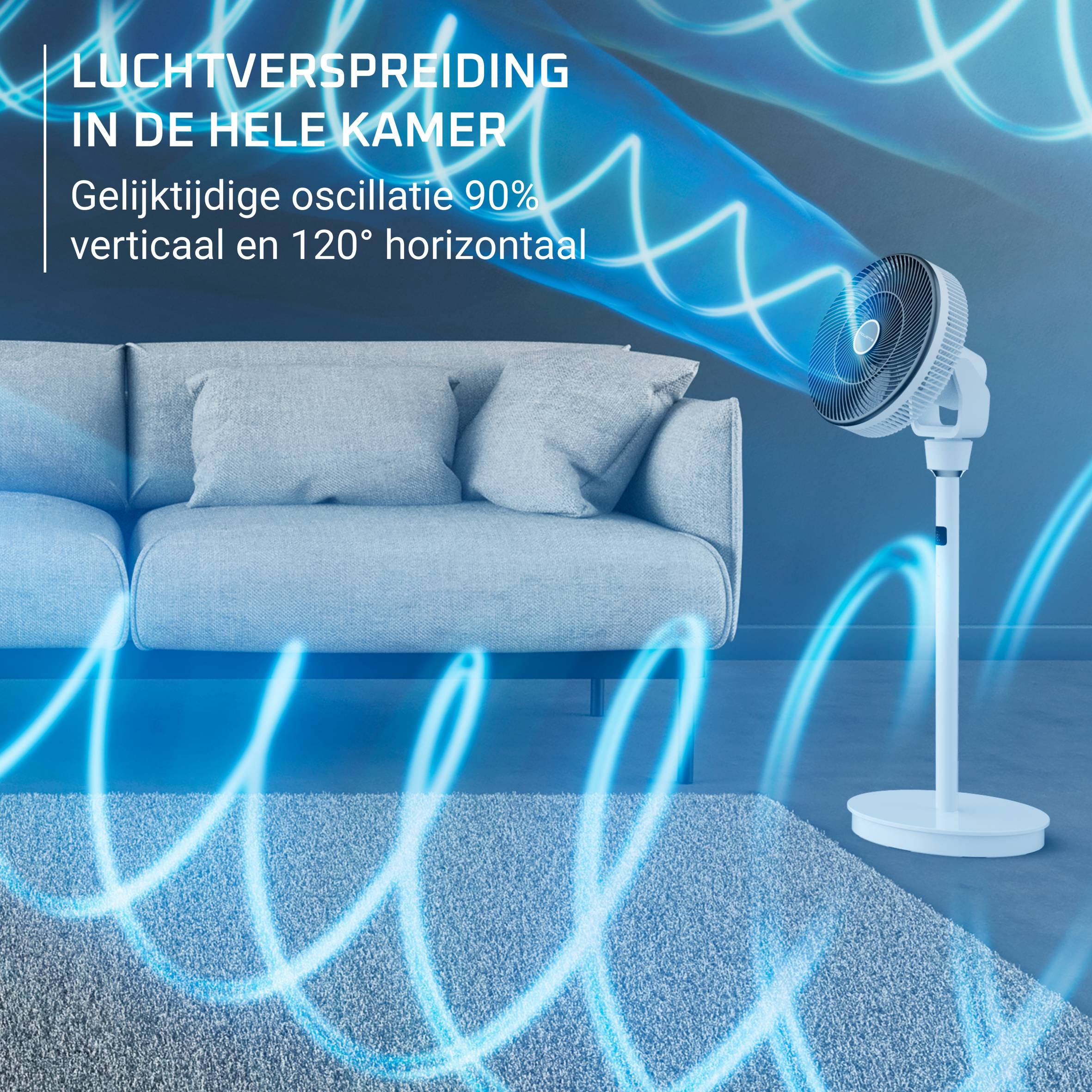 Turbo Swift Silence QV5040 Staande ventilator - 3,7 m/s - Intense verfrissing - Stil