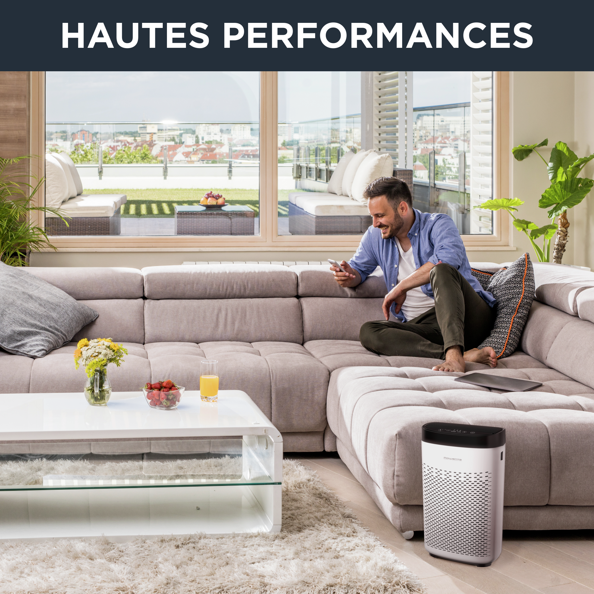 Pure Air Essential PU2530 Purificateur - 3 niveaux de filtration - Efficacité : jusqu'à 99,99%