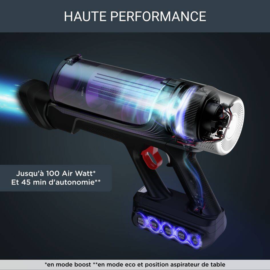 X-Force Flex 9.60 RH2038 Aspirateur balai - 100 AirWatts - 45 min d'autonomie - 0,44L