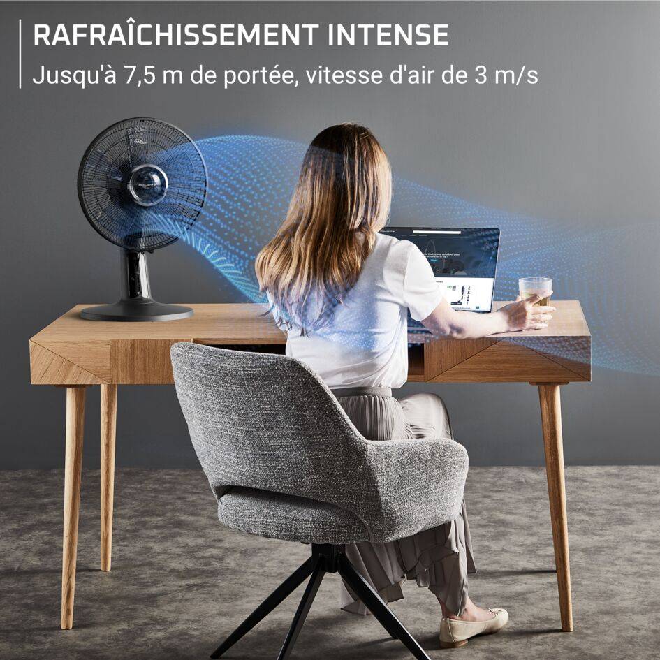 Turbo Silence Extreme + VU2750 - Ventilateur de table - 5 vitesses - 43 m3/min - Silencieux