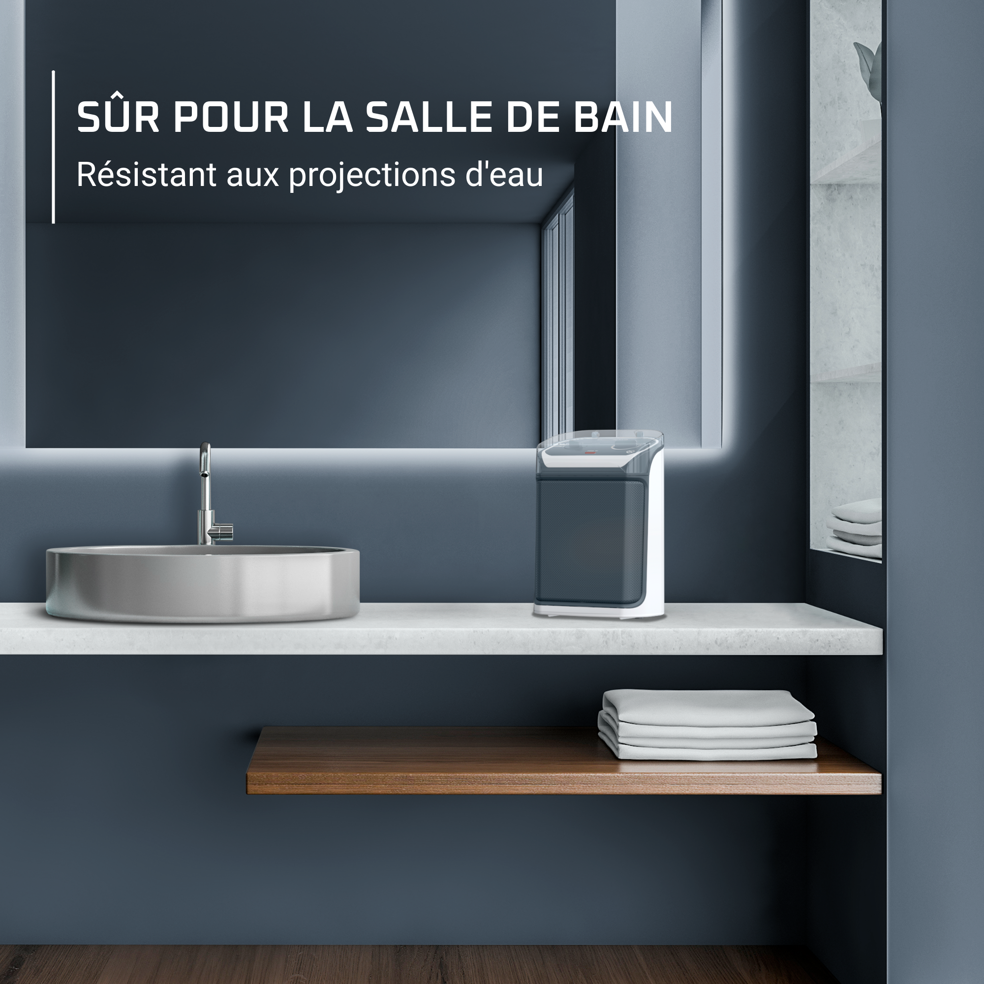 Mini Excel Aqua SO9281 Chauffage électrique pour salle de bain - 2.000W - 2 vitesses